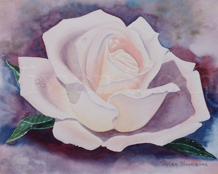 Watercolor painting of a rose